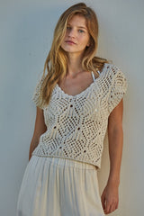Kendra Crochet Top Natural