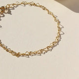 Heart Chain Bracelet 14k Gold FIll