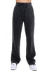 Terry Raw Edge Sweatpants Black