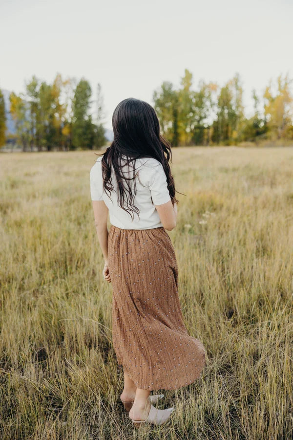 Maxi Printed Crinkle Skirt Countryside Bloom