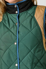 Colorblock Quilted Vest Green Mix