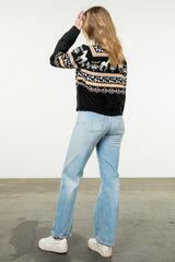 Fairisle Horse Sweater Black