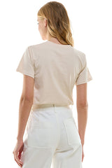 Pearl Chain Tee Beige