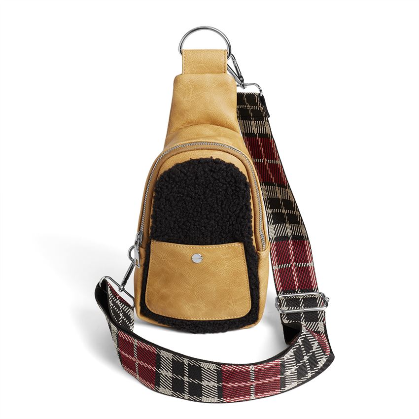 Rhea Sherpa Crossbody Tan