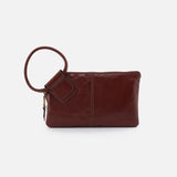 Sable Polished Leather Clutch Chocolate