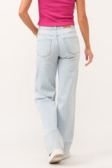 Holly Super High Rise Hem Seam Detail Jeans Seaside