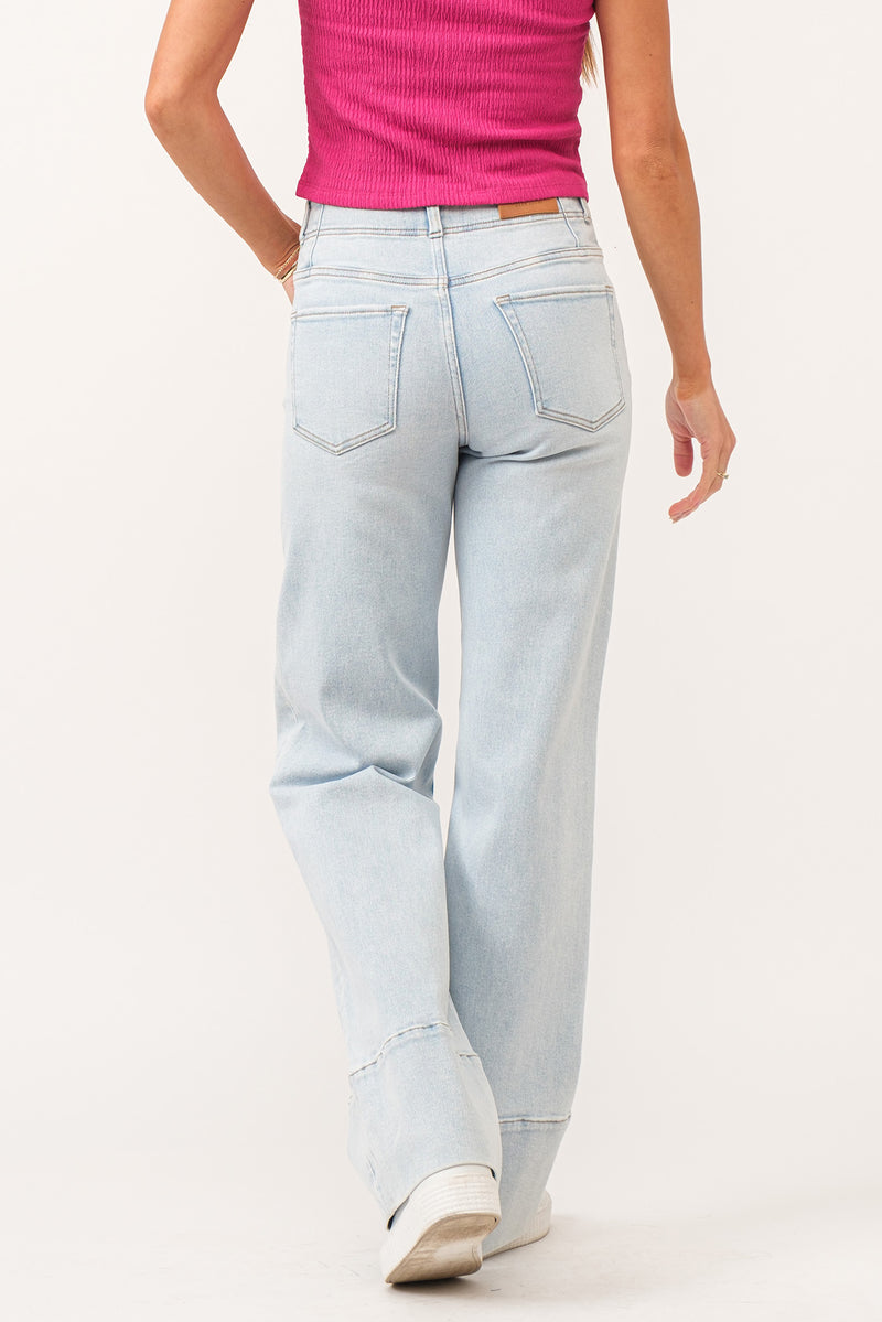 Holly Super High Rise Hem Seam Detail Jeans Seaside