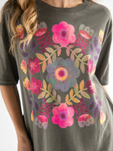 Remi Distressed Cotton Tee Grey