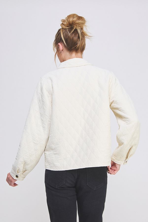 Quilted Textured Jacket Cream