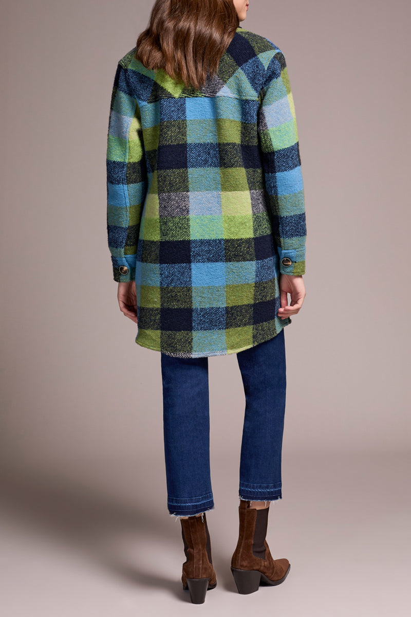 Notch Collar Plaid Jacket Nightfall