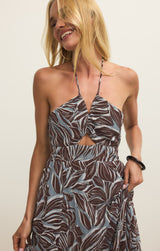 Lanie Zinn Floral Maxi Dress Chocolate Cherry