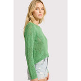 Flower Crochet Sweater Green