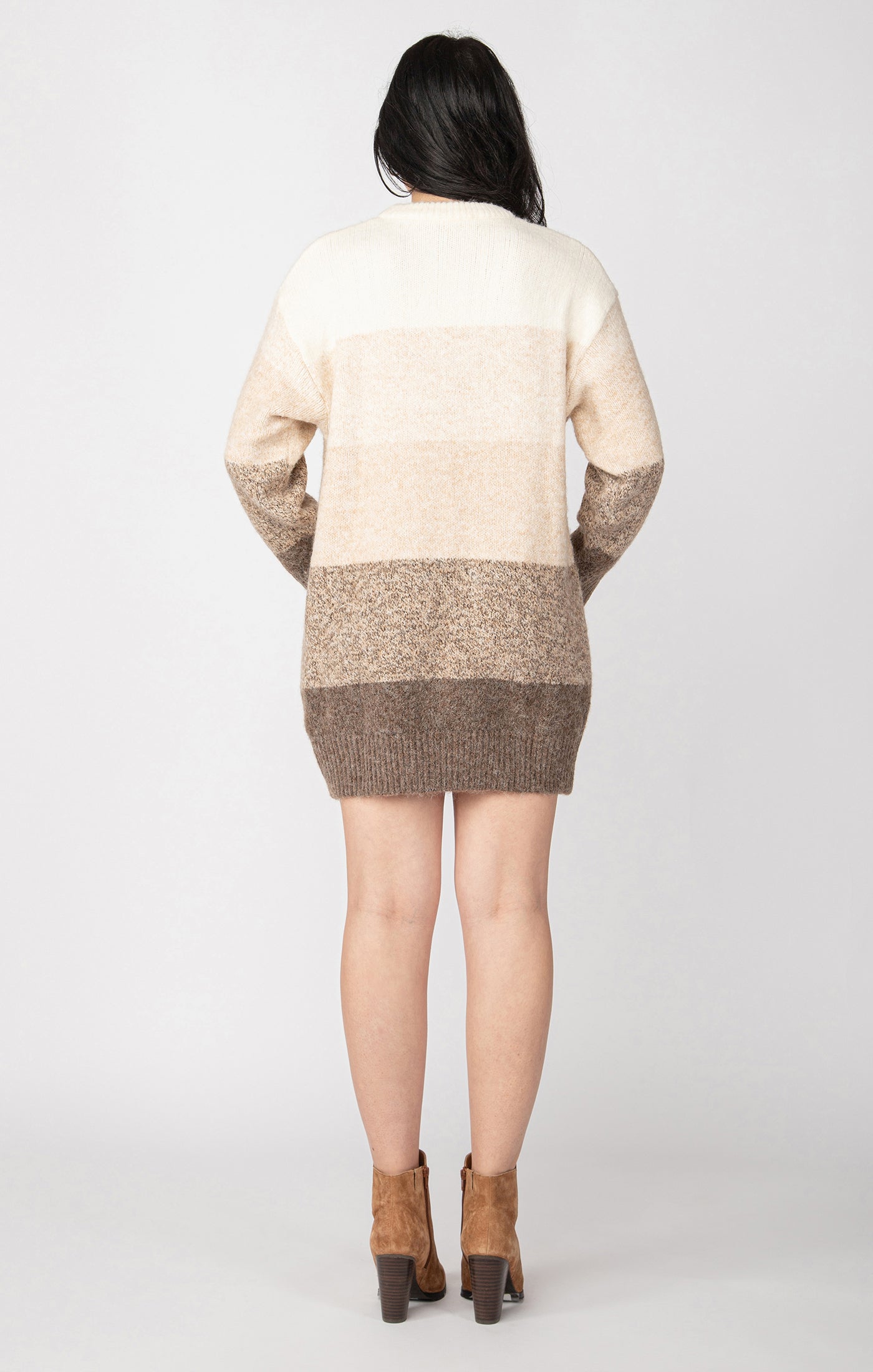 Color Block Sweater Dress Neutral