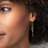 Chromacolor Miyuki Thread Earrings Pewter Multi + Silver