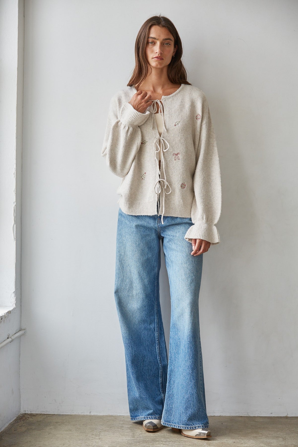 Merry Little Front Tie Cardigan