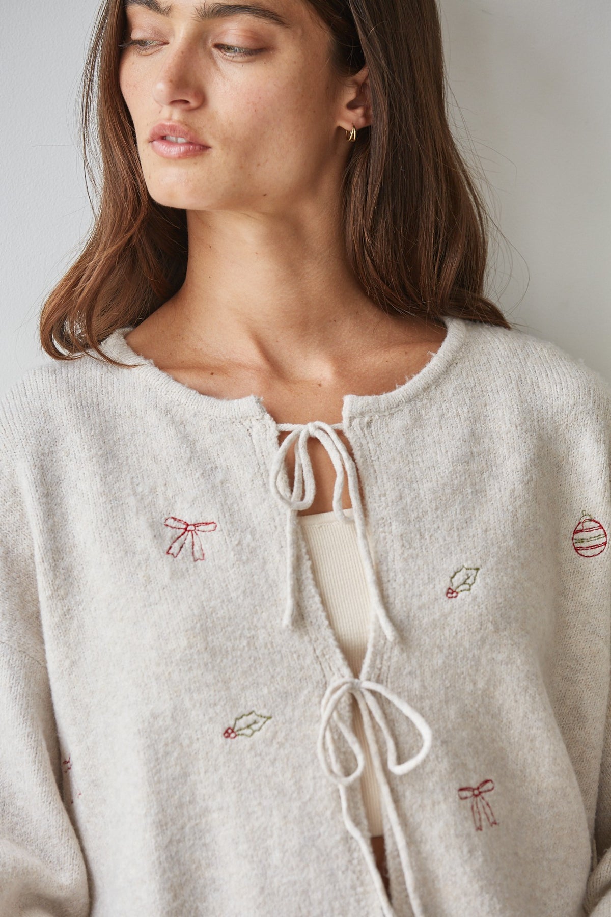 Merry Little Front Tie Cardigan