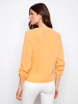 Front Twist Bubble Cotton Top Apricot