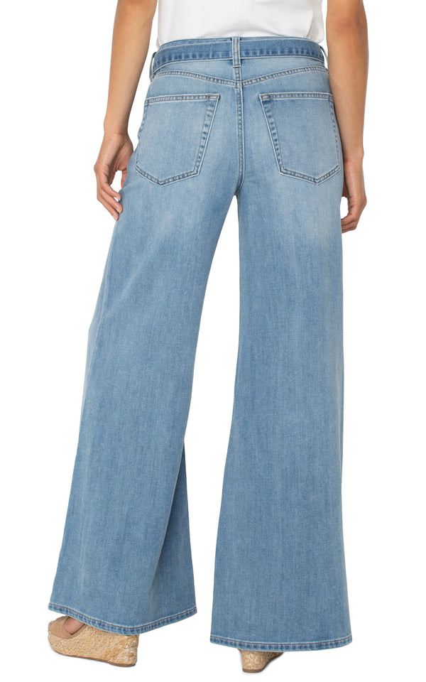 High Rise Belted Super Stride Wide Leg Jeans Scenic Trail