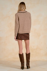 Oversize Collar Sweater Mocha Light