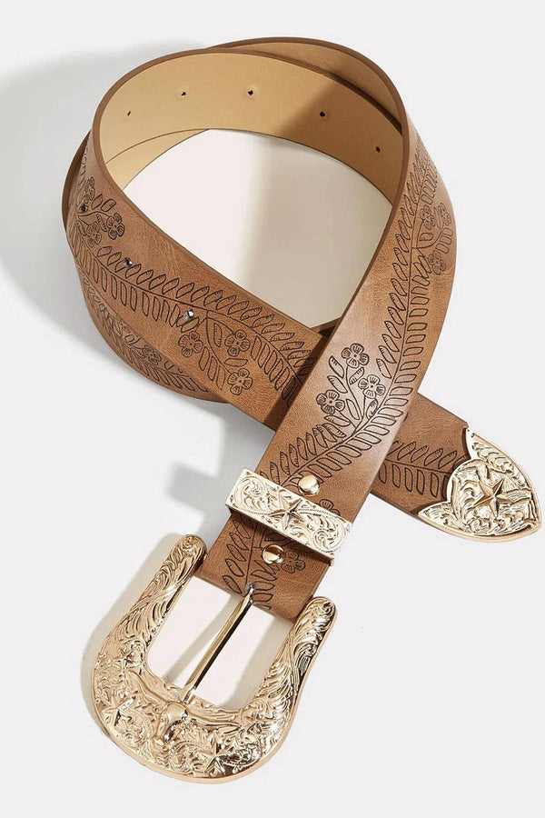 Western Floral Detailed Belt