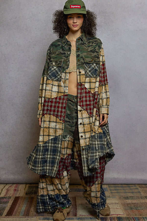 Varied Patchwork Duster Camo Multi