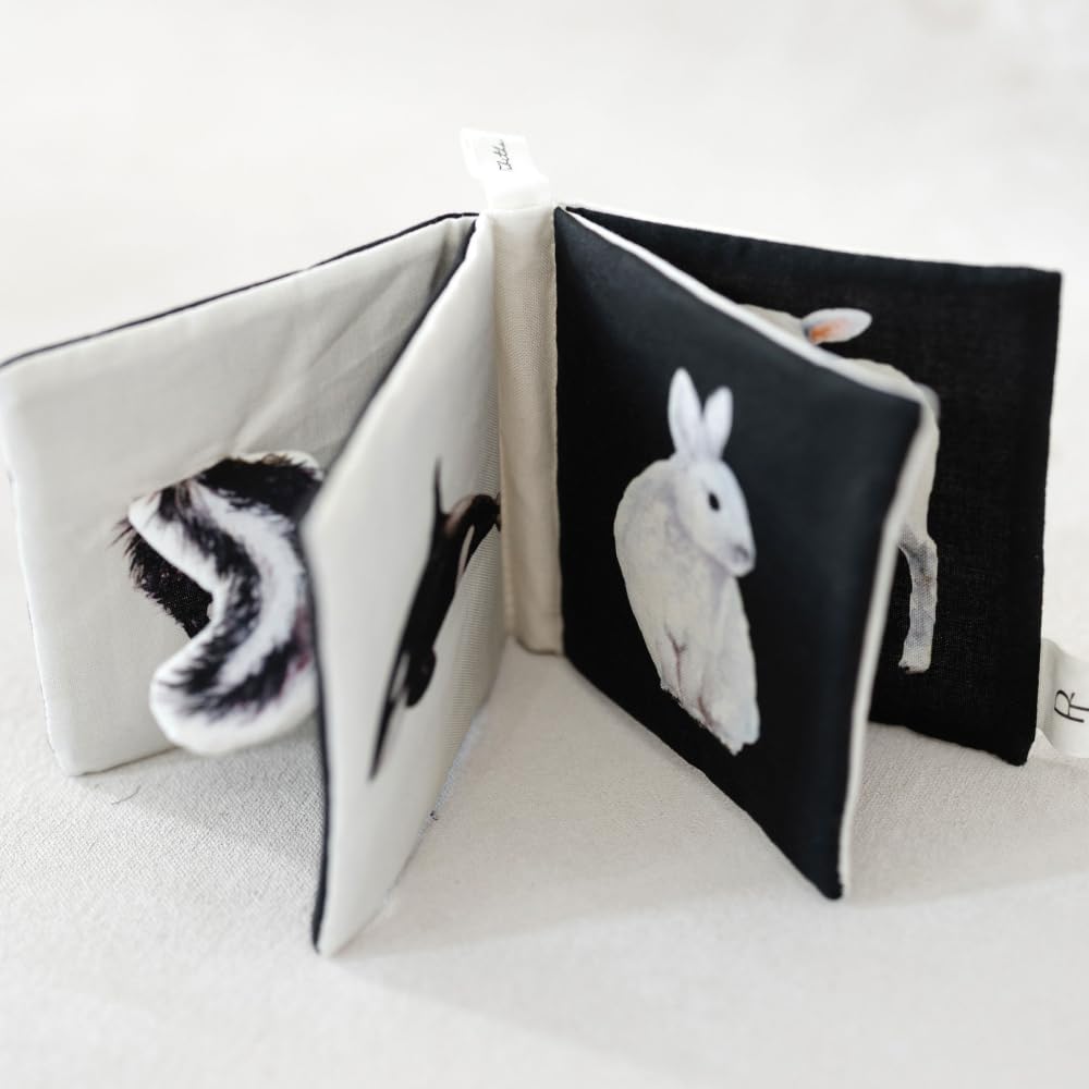 Organic Cotton Black & White Crinkle Tummy Time Book
