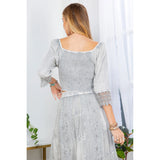 Sheared Back Lace Stonewashed Crop Top Grey