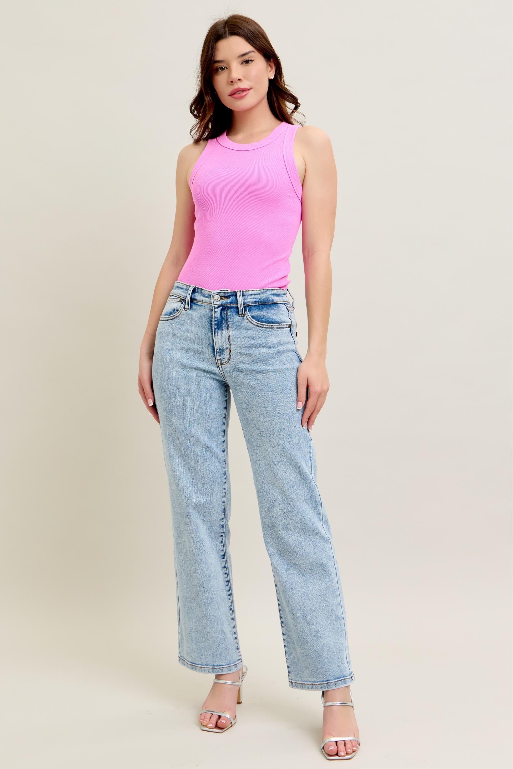 Stonewash Straight Fit Jeans Light