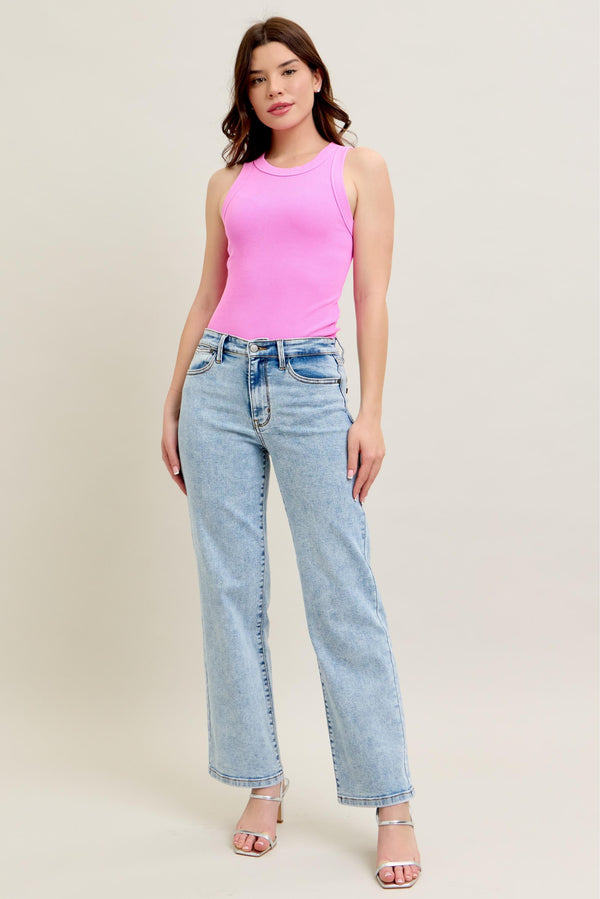 Stonewash Straight Fit Jeans Light