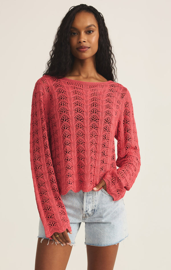 Azura Crochet Sweater Persimmon