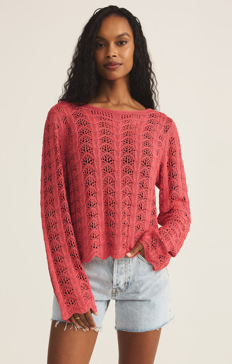 Azura Crochet Sweater Persimmon