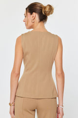 Tailored Suit Vest Tan