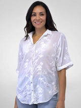 Kady Tonal Embroidered Blouse White