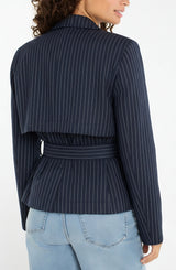 Cropped Trench Jacket Deep Midnight Stripe