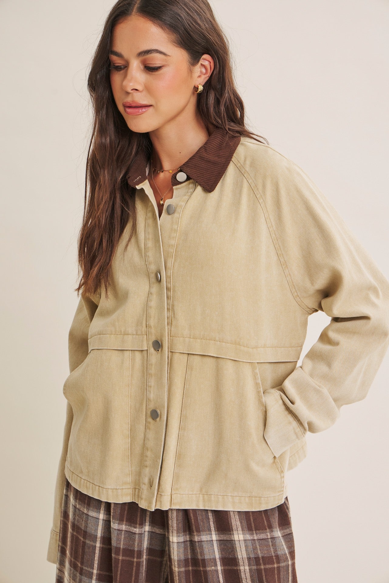 Heritage Field Mineral Washed Cotton Twill Jacket Beige
