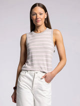 Elsa Tank Grey + Pink