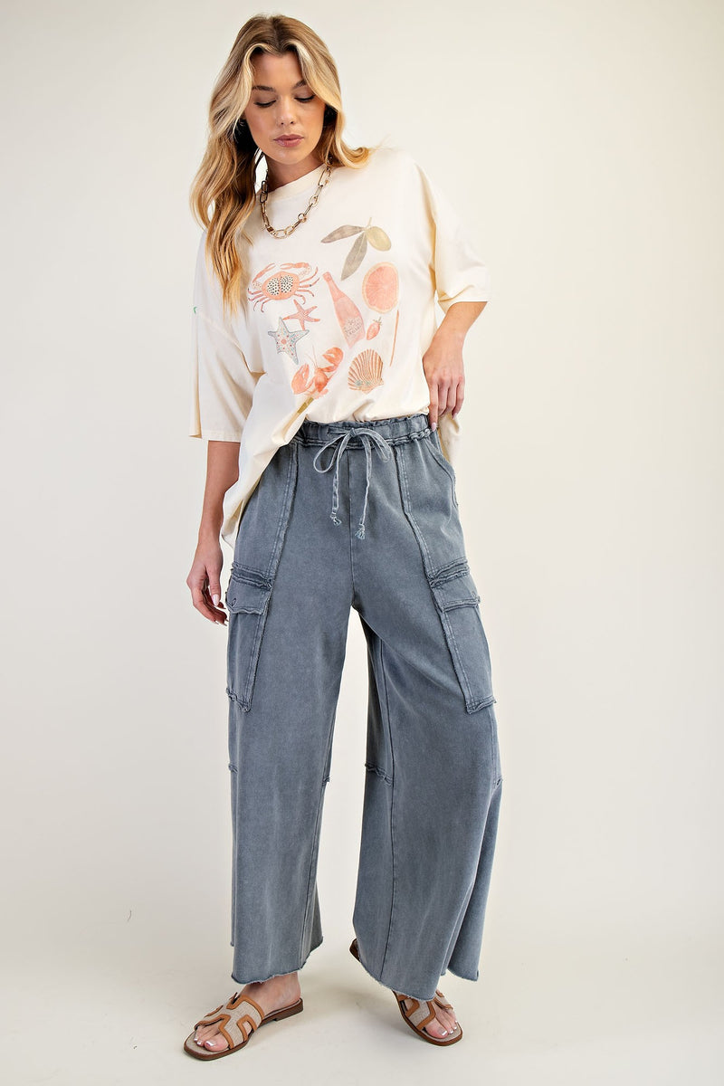 Feeling Good Utility Pull On Pants Faded Navy