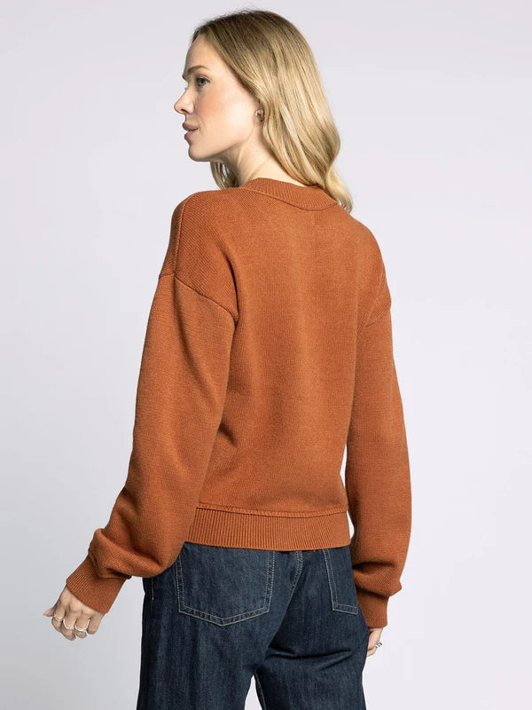 Eliza Buttoned Cardigan Rust