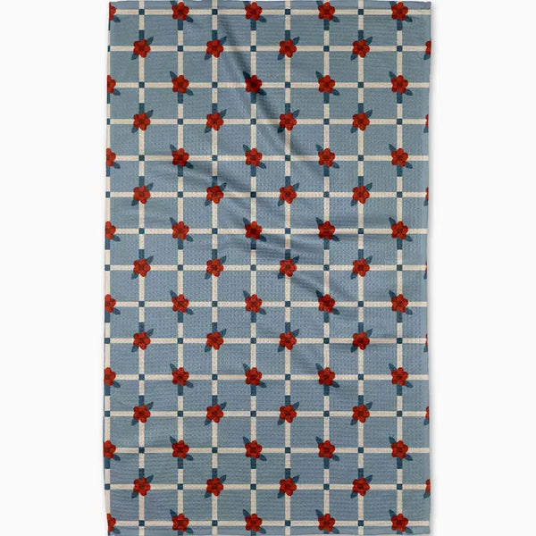 Geometry Tea Towel Floral Parade Grid