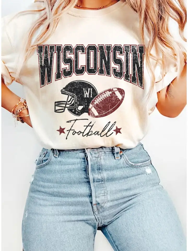 Wisconsin Football Graphic Tee Natural