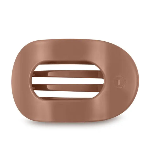 Teleties Large Flat Round Clip Mocha Mousse