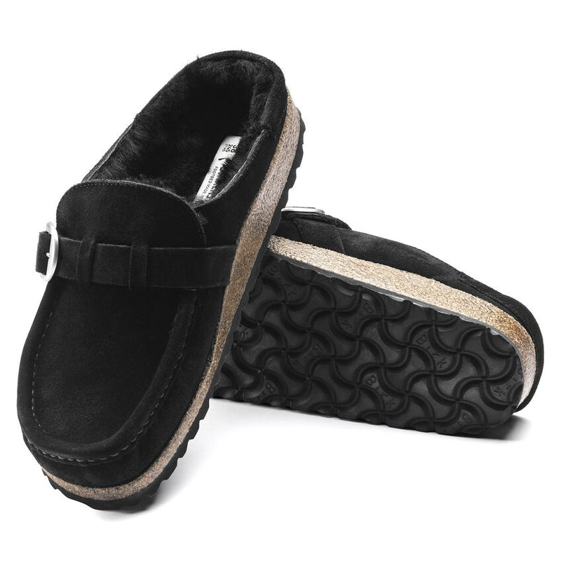 Buckley Suede Sherling Clogs Black