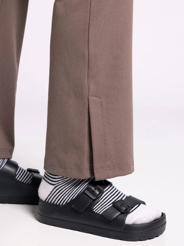 Izzy Slit Hem Pants Raisin