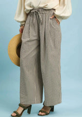 Striped Wide Leg Pants Latte