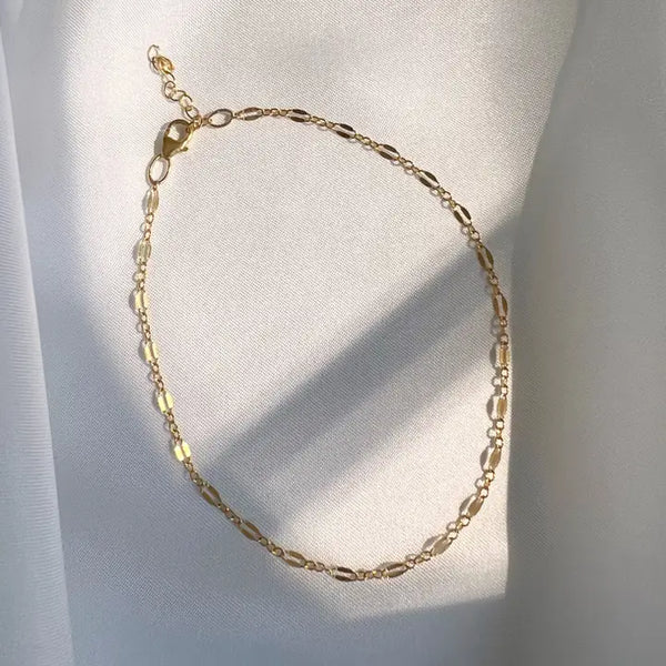 Kamryn Dapped Sequin Gold Filled Anklet