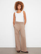 Wide Leg French Terry Pants Taupe