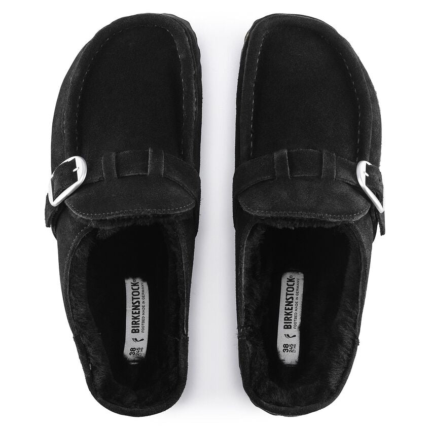 Buckley Suede Sherling Clogs Black
