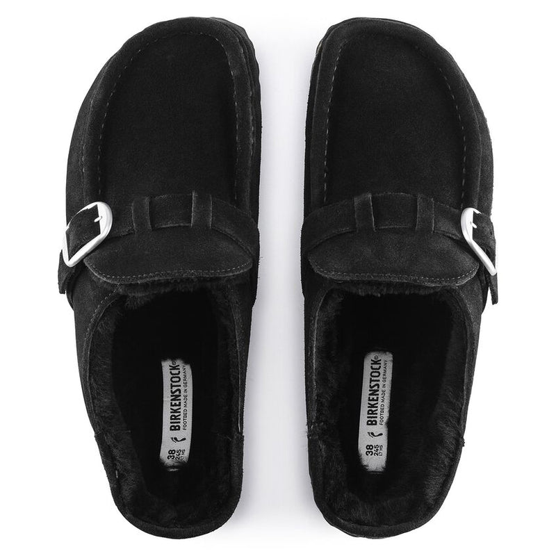 Buckley Suede Sherling Clogs Black