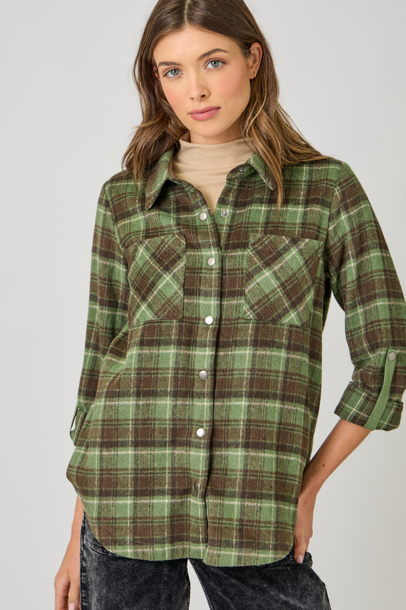Plaid Shirt Jacket Cactus