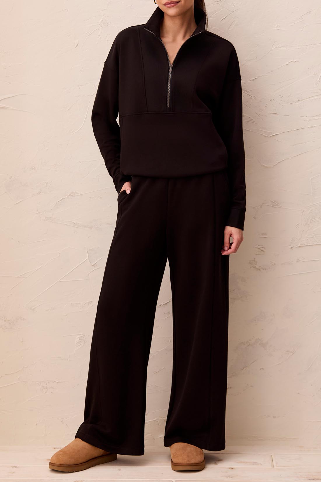 Pull On Lounge Ankle Pants Black